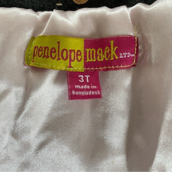 Penelope Mack Grey Polka Dot Flower Accent Coat Sz 3T - Picture 6 of 8